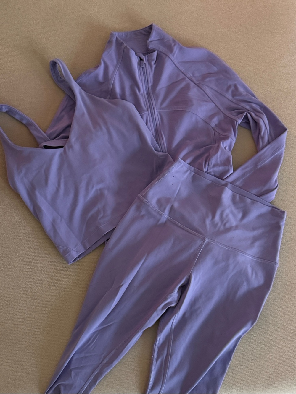 Lululemon (Active 3-Piece Women's Set) Crop Tank, Jacket & Leggings